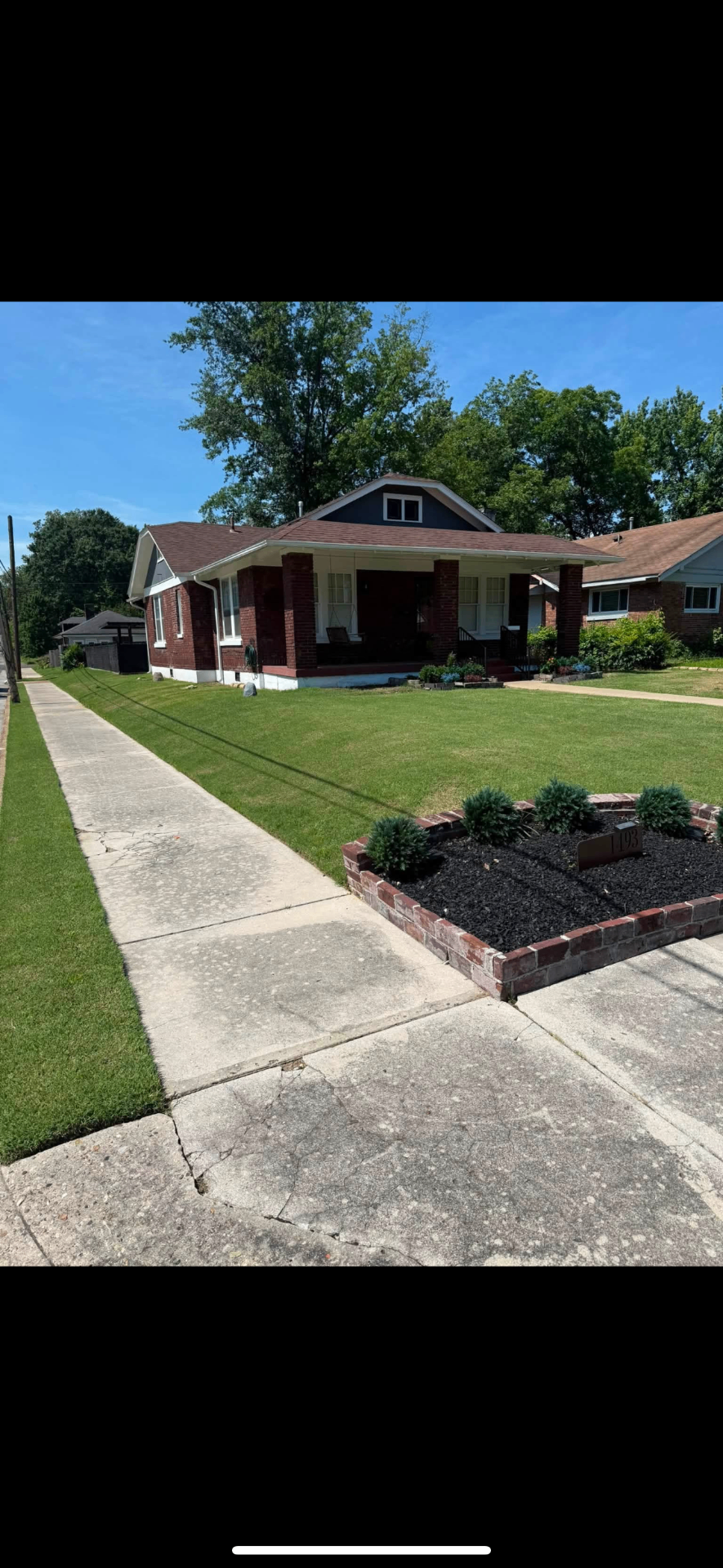 Beautifully manicured lawn at golden hour